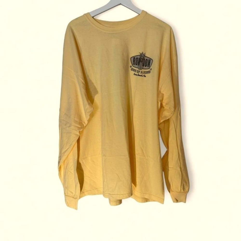 Ron Jon Surf Shop Cocoa Beach Long Sleeve Shirt Yellow Comfort Colors Mens 2XL